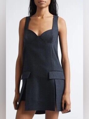 SACAI Wool Melton Bustier Minidress size M